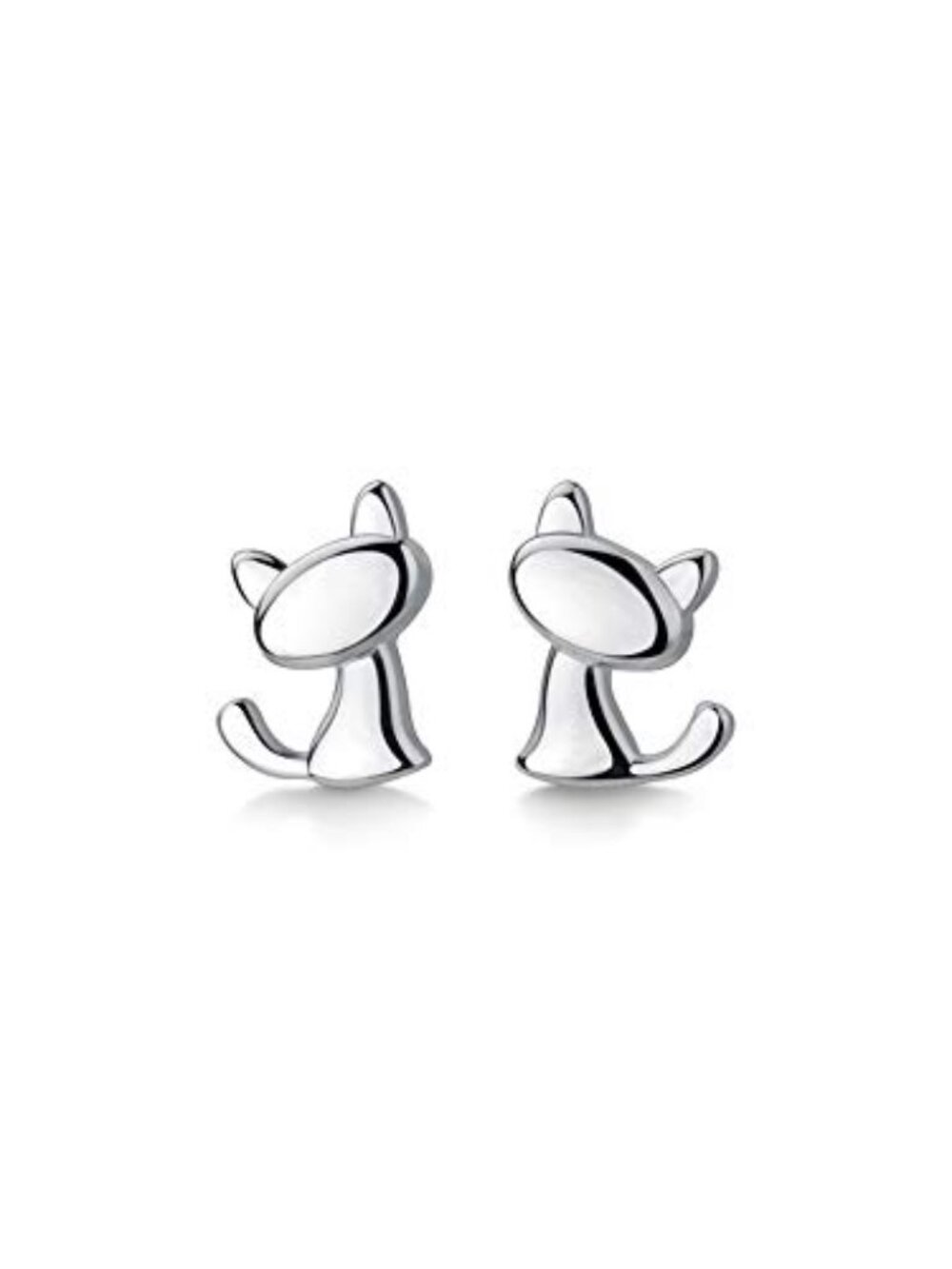 Cute Cat Stud Earrings S925 Sterling Silver Minimalist Lovely Pet Animal